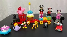 Mickey Mouse & Minnie Mixed Lego Duplo Lot of 25: Figures, Car, Train, Cake, BD