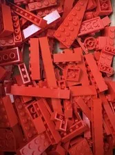 1/2 LB Lego Sorted Random Red Pieces  As Shown  - Very Few Small Pieces