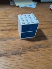 1X Lego Homemaker Cabinet 4X4X4 White 1 Drawer Furniture Dollhouse 