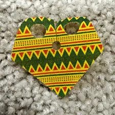 LEGO Minifigure Accessory Heart-Shaped Piece Green Yellow Pattern Plastic