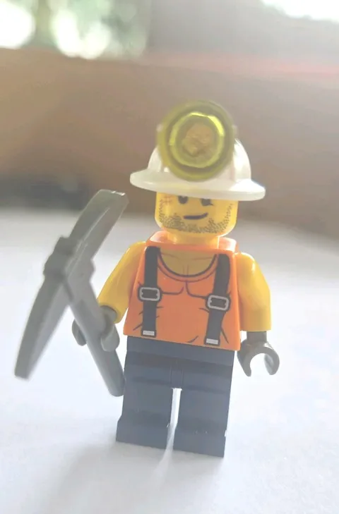 LEGO Minifigure Town City Miner Minifig Set 951806 60185 Figure cty0846 Retired 