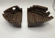 Lego Brown Boat Hull 2 Pieces Pirates Barracuda 6285  10040  6274  Parts Used