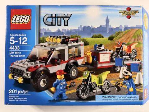LEGO City 4433 Dirt Bike Transporter Building Set 100% Complete Box Retired