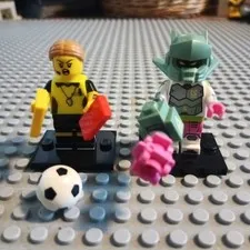 Lego Minifigures Series 24 X2 Robot Warrior and Football Referee Lot