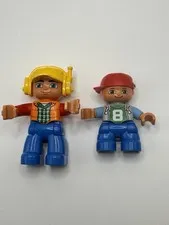 Lego Duplicates Figure Lot Of 2 Pilot Construction (Male) Kid (Boy)#8 Light Skin