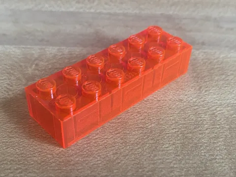 LEGO 2x6 Brick Trans-Neon Orange UNRELEASED Q-Part (44237/2456)