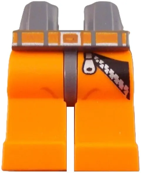 Lego Orange AGENTS Minifigure LEGS Gray Hips Pocket Belt Silver Zipper Part D576