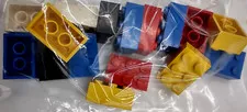 Lego 6 Post Bricks Lot Of 16 Pieces Blue Yellow Red White Black