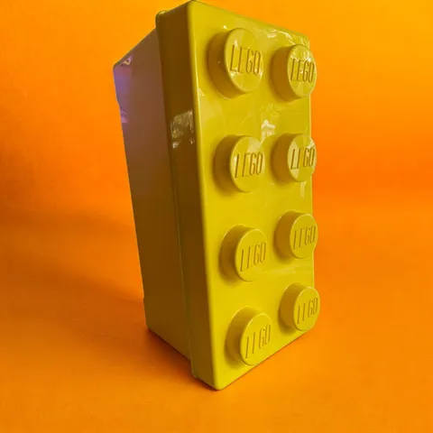 LEGO Storage Brick Container EMPTY 8 Studs Yellow Plastic Box 14"x7"x7" Stackabl