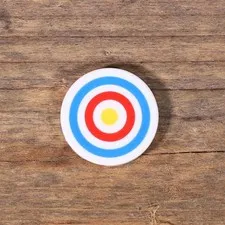 LEGO White Tile Round 2x2 Bottom Stud Holder Archery Target Pattern 14769pb086