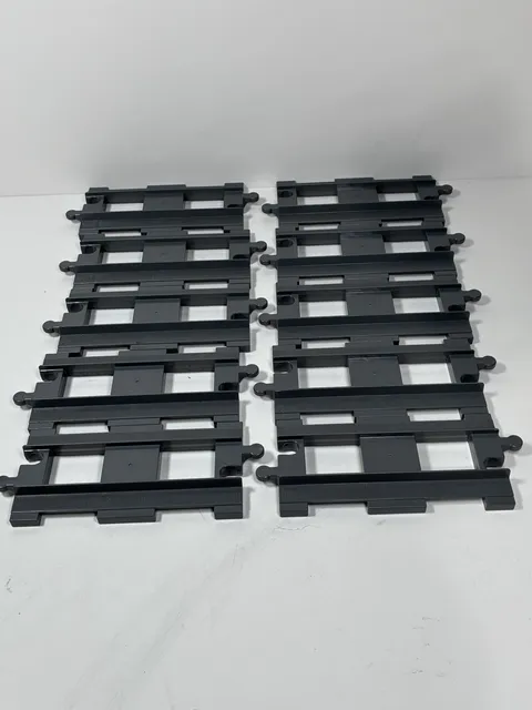 Lego Duplo 10 PIECES STRAIGHT DARK GRAY TRAIN TRACK