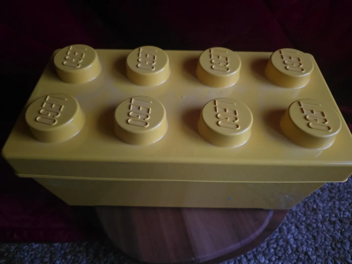 LEGO Storage Brick Case 8 Stud Large Yellow 14" x 8" Plastic Box Full With Legos