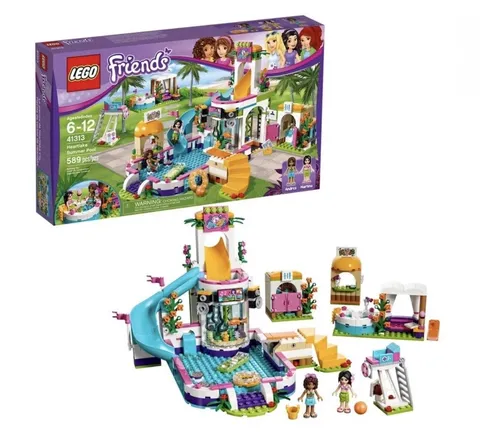 LEGO Friends Heartlake Summer Pool 41313 589pcs Complete Set w/ Box and Manual