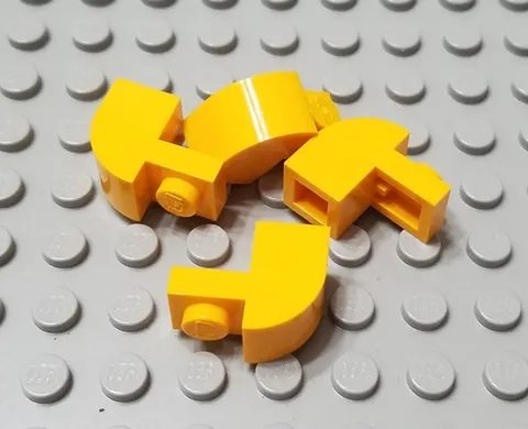 LEGO New Lot of 4 Bright Light Orange 1x2x1 1/3 Curved Top Friends Bricks