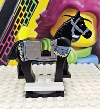 LEGO Horse with Black and White Eyes, White Pupils and Sand Blue