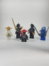 5 Piece Lot - LEGO Ninjago Lord Garmadon-2, Jay DX, Sensei Wu Minifigure Genuine