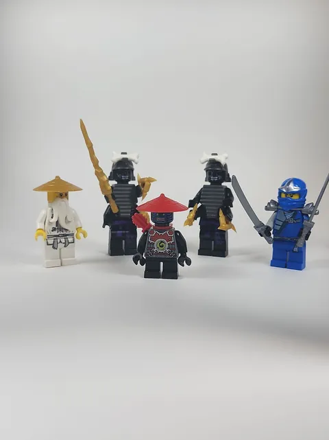 5 Piece Lot - LEGO Ninjago Lord Garmadon-2, Jay DX, Sensei Wu Minifigure Genuine