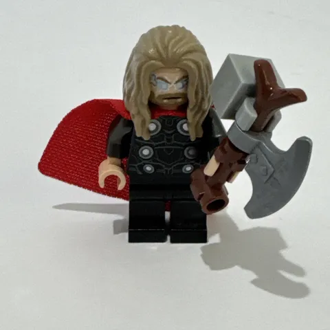 LEGO Marvel Thor Endgame Minifigure sh734 w/ Stormbreaker Red Cape