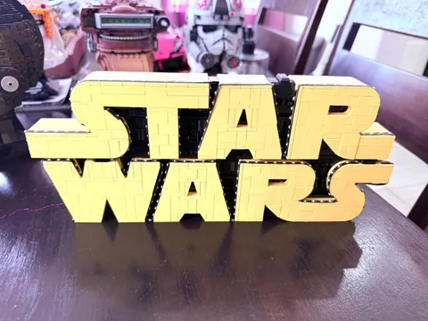 LEGO 75407 Star Wars SIGN Built Logo 3D w/LED LIGHTS INSTALLED + MANUAL