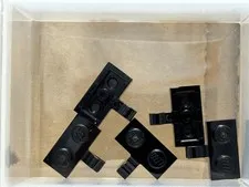 LEGO Parts - Black Plate 1 x 2 with Clip on Side - No 11476 - QTY 5