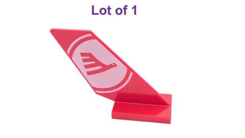 Lego Tail Shuttle Red Airline Bird on White Circle Background Pattern Both Sides