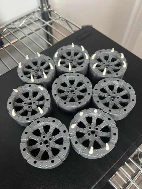 LEGO Part 55817 Wheel Wagon Viking with 12 Holes Lot of 8 Wheels Total See Pics
