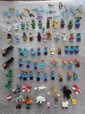 Huge Lot of 71 RARE LEGO Minecraft minifigures - Villagers, Mobs, Collectible +