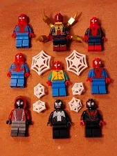 9 Lot Lego Spider-Man Venom Miles Morales Minifigures Webs