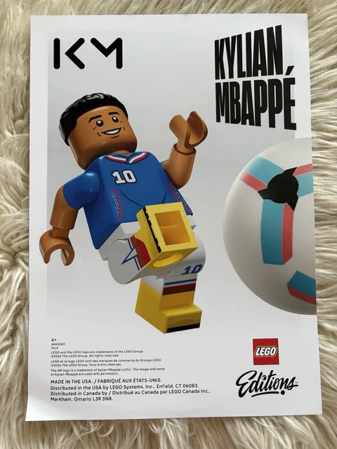 Lego FIFA World Cup Poster Soccer Kylian Mbappe Superstar Editions Collectible