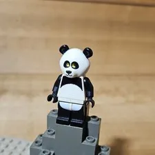 LEGO Plastic Panda Suit Guy Minifigure Figure Black & White Panda Character