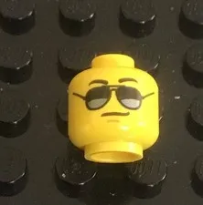 LEGO Male  Minifig Head with Aviator Style Sunglasses