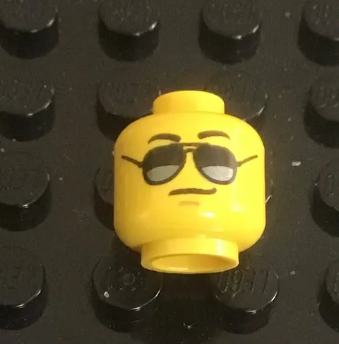 LEGO Male  Minifig Head with Aviator Style Sunglasses