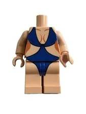 Lego - Minifigure Torso & Legs - Orange & Green Female Swimsuit,  RARE