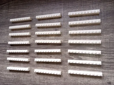21 pieces White Genuine Lego 1 x 10 Bricks Part 6111 WYSIWYG IRL 21 pieces
