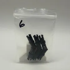 LEGO Part 2780 - Black technic pin w/ short friction ridges - 6pcs