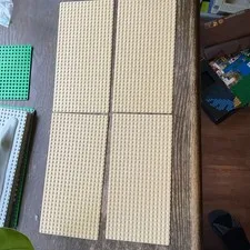 LEGO 16x32 Tan Baseplate Lot - 4 Thin 16 x 32 Base Plates Sand Desert Cowboys