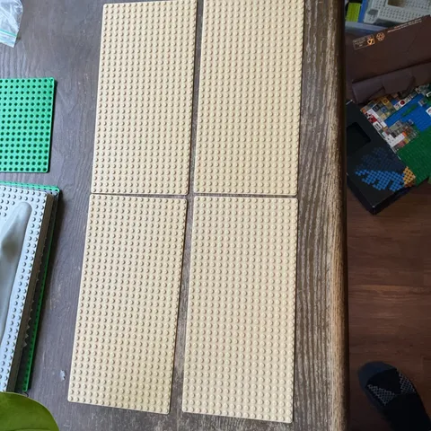 LEGO 16x32 Tan Baseplate Lot - 4 Thin 16 x 32 Base Plates Sand Desert Cowboys