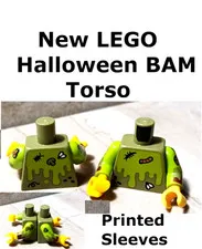 New LEGO Halloween Torso Body Arms Printed BAM Bugs Worms Insects Yellow Hands