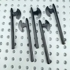 LEGO Minifigure Weapon Axe Halberd Lot of 5 - Black - Castle