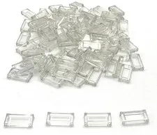 Lego 50 New Trans-Clear Tiles Flat Smooth 1 x 2 Parts