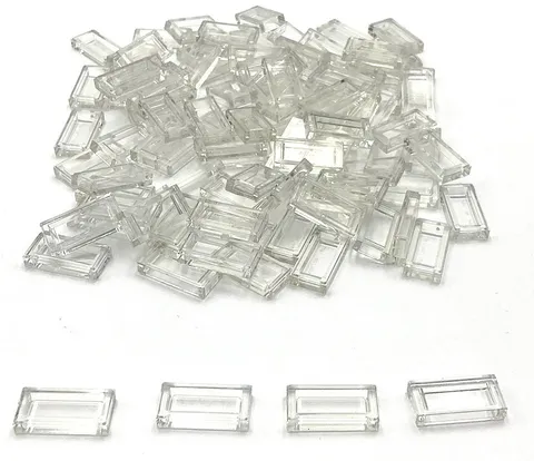 Lego 50 New Trans-Clear Tiles Flat Smooth 1 x 2 Parts