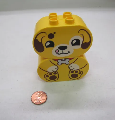 Lego Duplo Puppy Dog Face Head & Body Specialty Printed Blocks Set Smiling