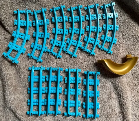 LEGO Friends Roller Coaster Track Pcs From41130 Azure Blue-4 Ramp&6Medium Curve