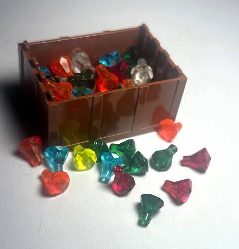 Rare Lego Multi-color gem lot with crate as shown here