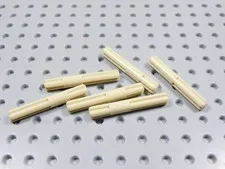 LEGO Lot of 6 Tan Technic Axle 4L w/ Center Stop Part 99008 BD