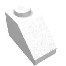 LEGO Part 3040b - White Brick Sloped 45° 2 x 1 with Bottom Pin