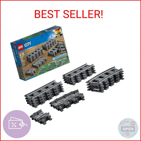 LEGO City Tracks - Train Track Expansion Set - Additional 20 Pieces Compatible w
