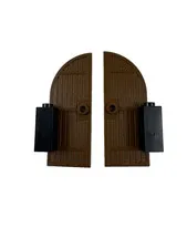 LEGO Castle Door w/Black Hinges Brown Arched Top 1 x 3 x 6 VTG Castle Pirates