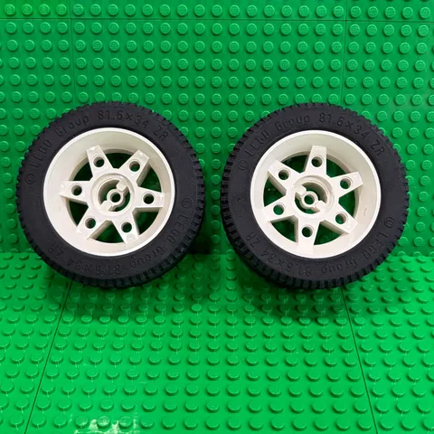 Lego Technic Wheels 81.6 x 34 Six Spoke with Black Tire 81.6 x 34 ZR (2998c01)