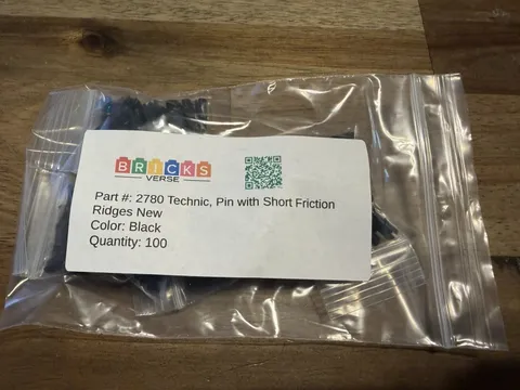 100 New Genuine LEGO Black Technic Pins 2780 Short Friction Ridges Bulk Lot